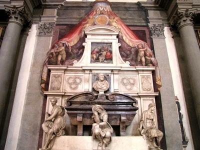 Tomb of Michelangelo - Giorgio Vasari - Florence - Santa Croce-stock-photo