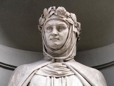 Statue of Giovanni Boccaccio - Florence - Firenze - Gallery Uffizi-stock-foto