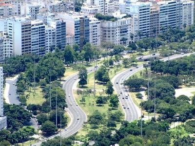 Rio de Janeiro, 25 January 2018The Avenida Infante Dom Henrique, named after the Navy Henrik, along the Flamengo Bay.A Tenger?sz Henrikr?l elnevezett parti ?t (Avenida Infante Dom Henrique) a Flamengo ?b?l ment?n.-stock-foto
