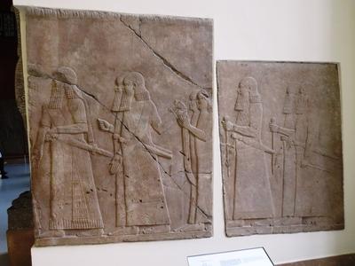 Berlin, 23 March 2018Alabaster Palace relief from Niniveh, 704-689 BC.Alab?strom domborm? Niniv?b?l, Krisztus el?tt (id?sz?m?t?sunk el?tt) 704-689 k?z?tt. A ninivei palot?t d?sz?tette.-stock-foto