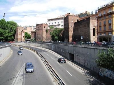 Rome - Aurelius City Wall - Roman Empire-stock-foto