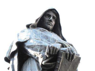 Rome - Giordano Bruno statue - Campo d? Fiori-stock-foto