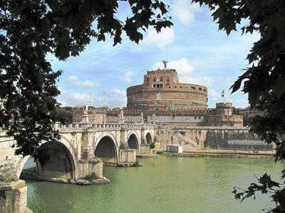 Rome - Tevere - Castel Sant'Angelo-stock-foto