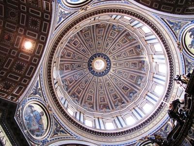Vatican - Dome of St. Peter's Basilica - Michelangelo-stock-foto