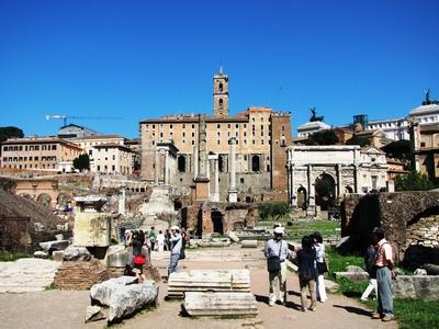 Rome - Forum Romanum - Capitol Hill-stock-foto
