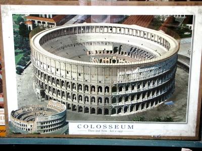 Rome - Coliseum - Reconstruction drawing-stock-foto