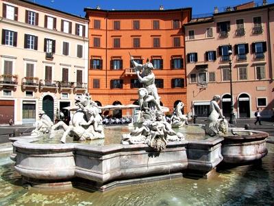 Neptun Fountain - Rome - Piazza Navona-stock-foto