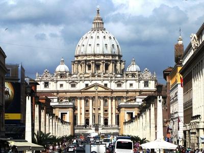Rome - Vatican - St. Peters Basilica - Via della Conciliazione,-stock-foto