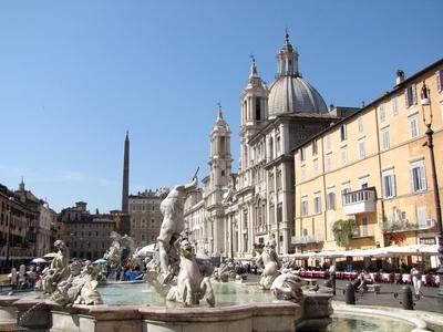 Rome - Navona Square - Fountain of Neptune-stock-foto