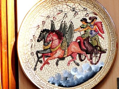 Ancient Greek patterned plate - Athens-stock-foto