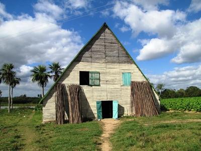 Vinales (Cuba), 27 January 2015The tool shed in a Tobacco Plantation in Vinales Valley at 200 km to West from Havana.Doh?ny?ltetv?ny a Havann?t?l 200 kilom?ternyire nyugatra fekv? Vinales-v?lgyben.Szersz?mos pajta egy doh?ny?ltetv?ny mellett a Havann?t?l 200 km-nyire nyugatra fekv?Vinales-v?lgyben.-stock-foto