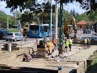 Electric track repair - Budapest-stock-foto
