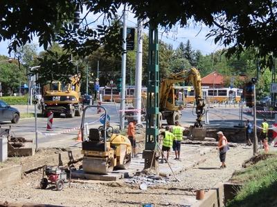 Electric track repair - Budapest-stock-foto