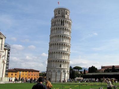 The Leaning Tower of Pisa in the Square of Miracles - Italy-stock-foto