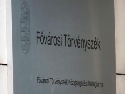 Name plate of the Metropolitan Court - Budapest-stock-foto