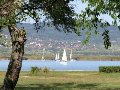 Sailboats on Lake Velence - Hungary-stock-foto