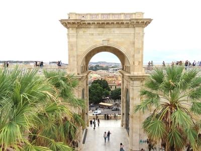 The triumphal arch of the bastion of Saint Remy in Cagliari - Sardinia - Italy-stock-foto