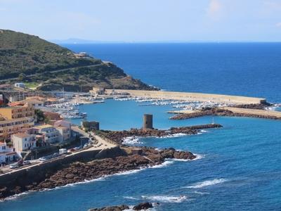 The port of Castelsardo on the northern coast of the island of Sardinia - Italy-stock-foto