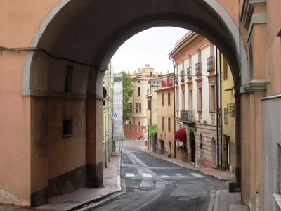 Street in Nuoro downtown - Sardinia - Italy-stock-foto