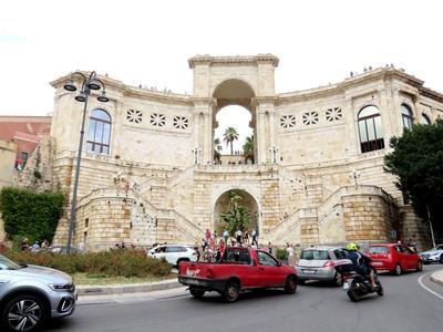 The bastion of Saint Remy - Cagliari - Sardinia - Italy-stock-foto