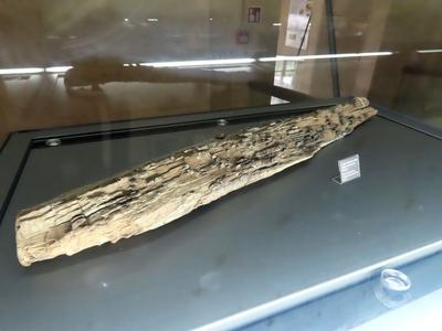 An approx. 3000-year-old Nuraghi rafter in the Zapata museum in Barumini - Sardinia - Italy-stock-foto
