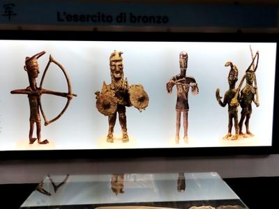 Nuragh bronze figurines in the Zapata museum in Barumini - Sardinia - Italy-stock-foto