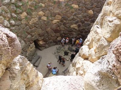 Visitors in the Nuragh Fort - Barumini - Sardinia - Italy-stock-foto
