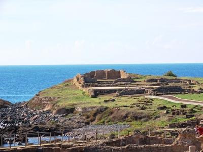 Nora - Sardinia - Remains of an ancient Phoenician settlement-stock-foto