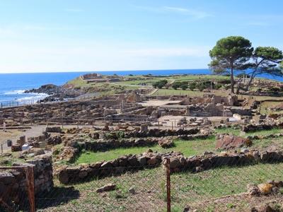 Nora - Sardinia - Remains of an ancient Phoenician settlement-stock-foto