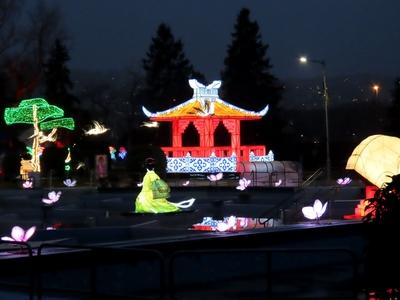 The lights of Lumina Park - Budapest - Margaret Island-stock-foto