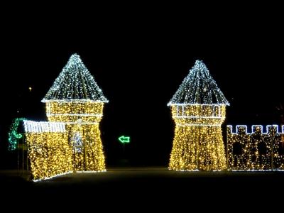 The lights of Lumina Park on Margaret Island - Budapest-stock-foto