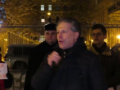 Schiffer András - Solidarity demonstration with Venezuela - Budapest-stock-foto