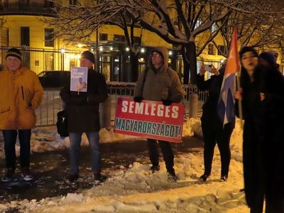 Solidarity demonstration with Venezuela - US agression - Budapest-stock-foto