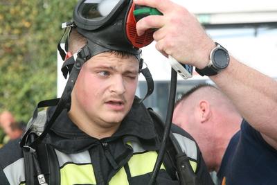 Országos Tűzoltó Lépcsőfutó Bajnokság Budapesten-stock-foto