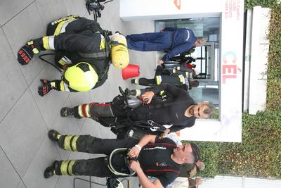 Országos Tűzoltó Lépcsőfutó Bajnokság Budapesten-stock-foto