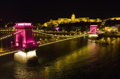 Pink light painting for breast cancer awareness-stock-photo