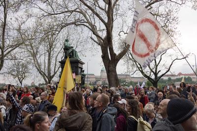 Teacher protest in Budapest-stock-foto
