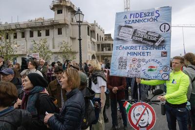 Teacher protest in Budapest-stock-foto