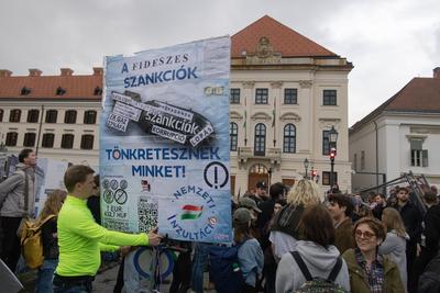 Teacher protest in Budapest-stock-foto
