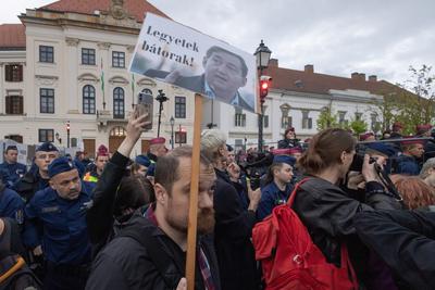 Teacher protest in Budapest-stock-foto