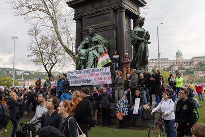 Teacher protest in Budapest-stock-foto