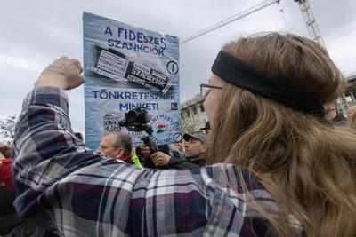 Teacher protest in Budapest-stock-foto
