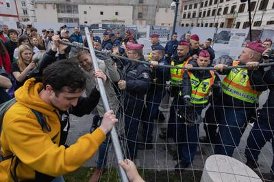 Teacher protest in Budapest-stock-photo