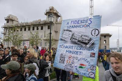 Teacher protest in Budapest-stock-foto