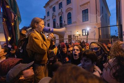 Teacher protest in Budapest-stock-foto