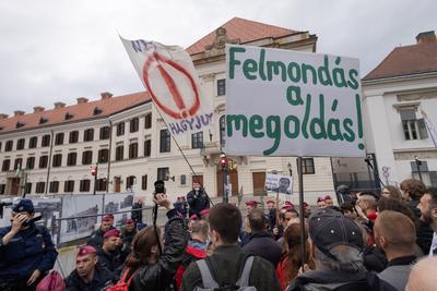 Teacher protest in Budapest-stock-foto