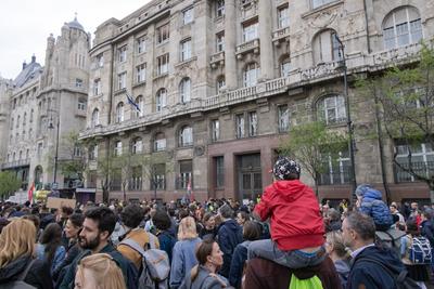 Teacher protest in Budapest-stock-foto