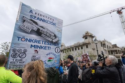 Teacher protest in Budapest-stock-foto