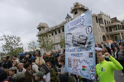 Teacher protest in Budapest-stock-foto