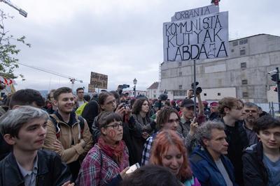 Teacher protest in Budapest-stock-foto